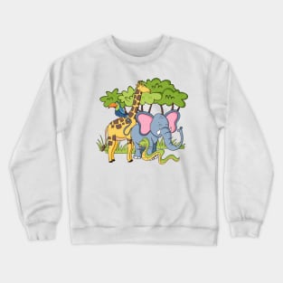 Hand Drawn Zoo Animals Crewneck Sweatshirt